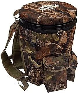 STBKTBP 5 Gallon Bucket Backpack Combination w/Removable Swivel Cushioned Top and 5 Outer Pockets for Accessible Storage, Camouflage - Banks Outdoors