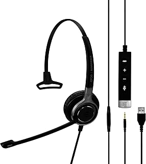 Sennheiser SC 635 USB (507254) - Single-Sided Business Headset | UC Optimized and Skype for Business Certified | for Mobile Phone, Tablet, Softphone, and PC (Black)