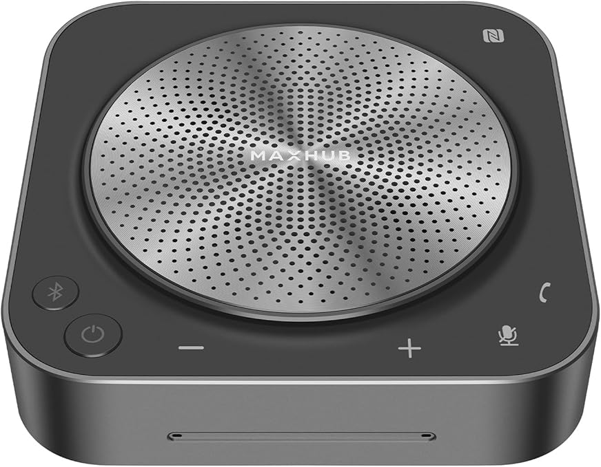 Enther&MAXHUB BM35 Conference Speakerphone with 8 Mic,360°Enhanced Voice Pick up,Noice Reduction,Bluetooth Speaker and Microphone for 10 People Meeting,Zoom Certified,Compatible with Leading Software