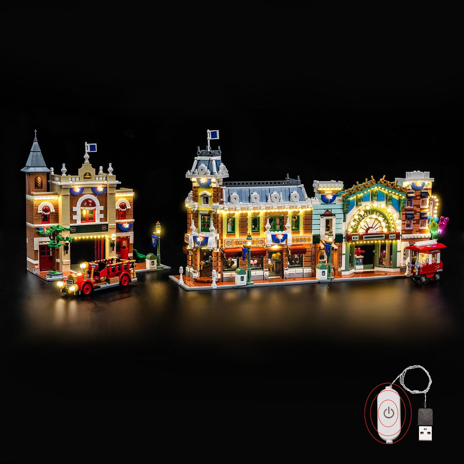 Set di luci a LED compatibile con Lego 43302 Main Street, U.S.A. (senza modello), set di illuminazione decorativa compatibile con Lego Main Street, modello di mattoncini U.S.A