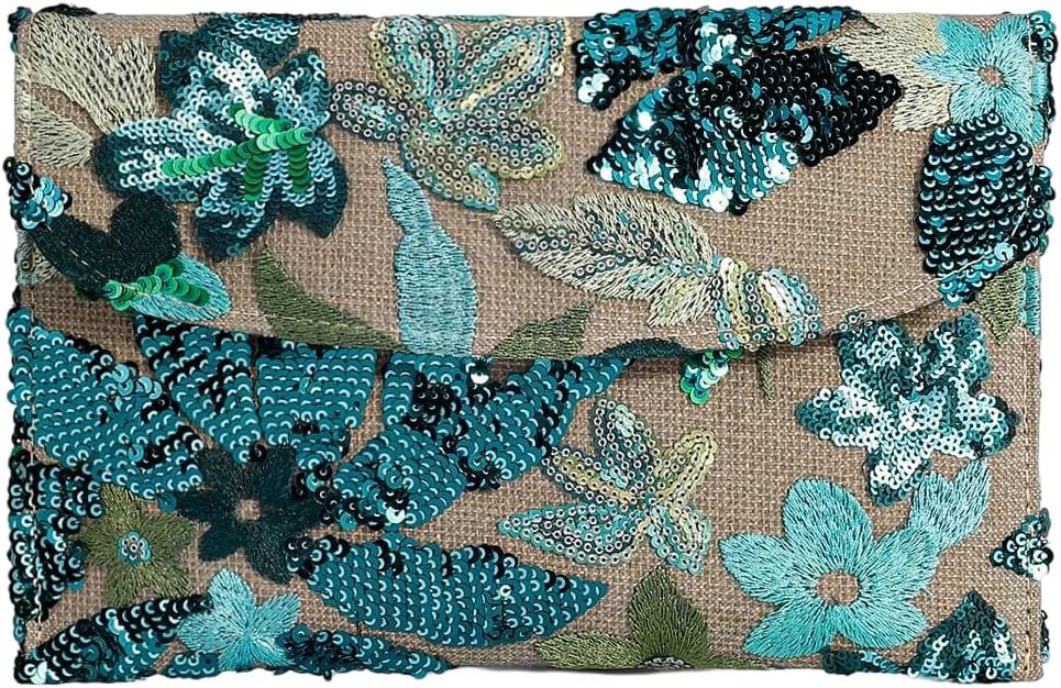 Verdusa Women’s Floral Embroidery Sequin Evening Beaded Clutch Bags 2026 Party Purses
