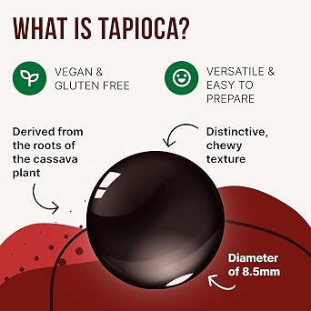 Inspire Food Original Tapioca Pearls For Bubble Drink - 1Kg | Premium Chewy Boba Balls For Boba Milk Tea, Ice Coffee, Ice Tea, Slush, Blended Fruit Drinks