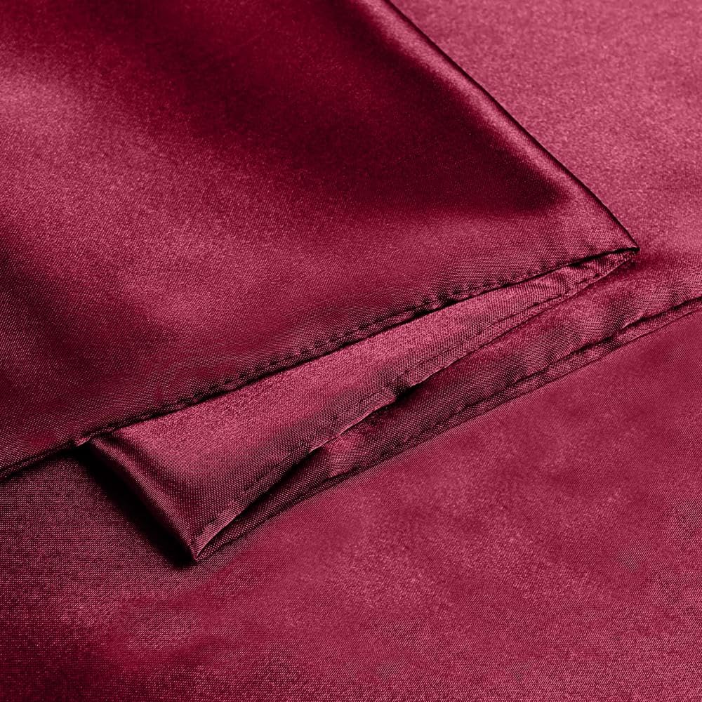 Set Di 2 Federe In Raso Rosso Pesca Con Chiusura A Busta 50x70 Cm - Morbide Setose Per Capelli E Pelle - 2