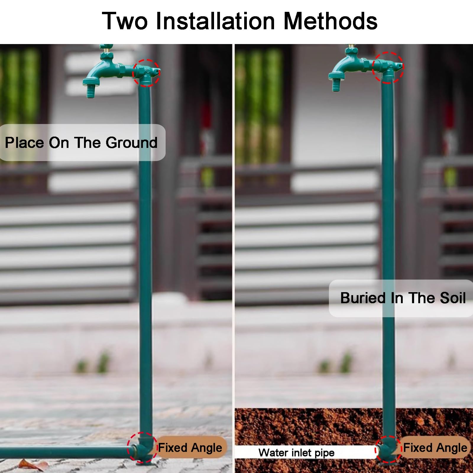 Colonna d'acqua da giardino in rame, autoportante, antigelo, per irrigazione e irrigazione, design durevole per uso esterno