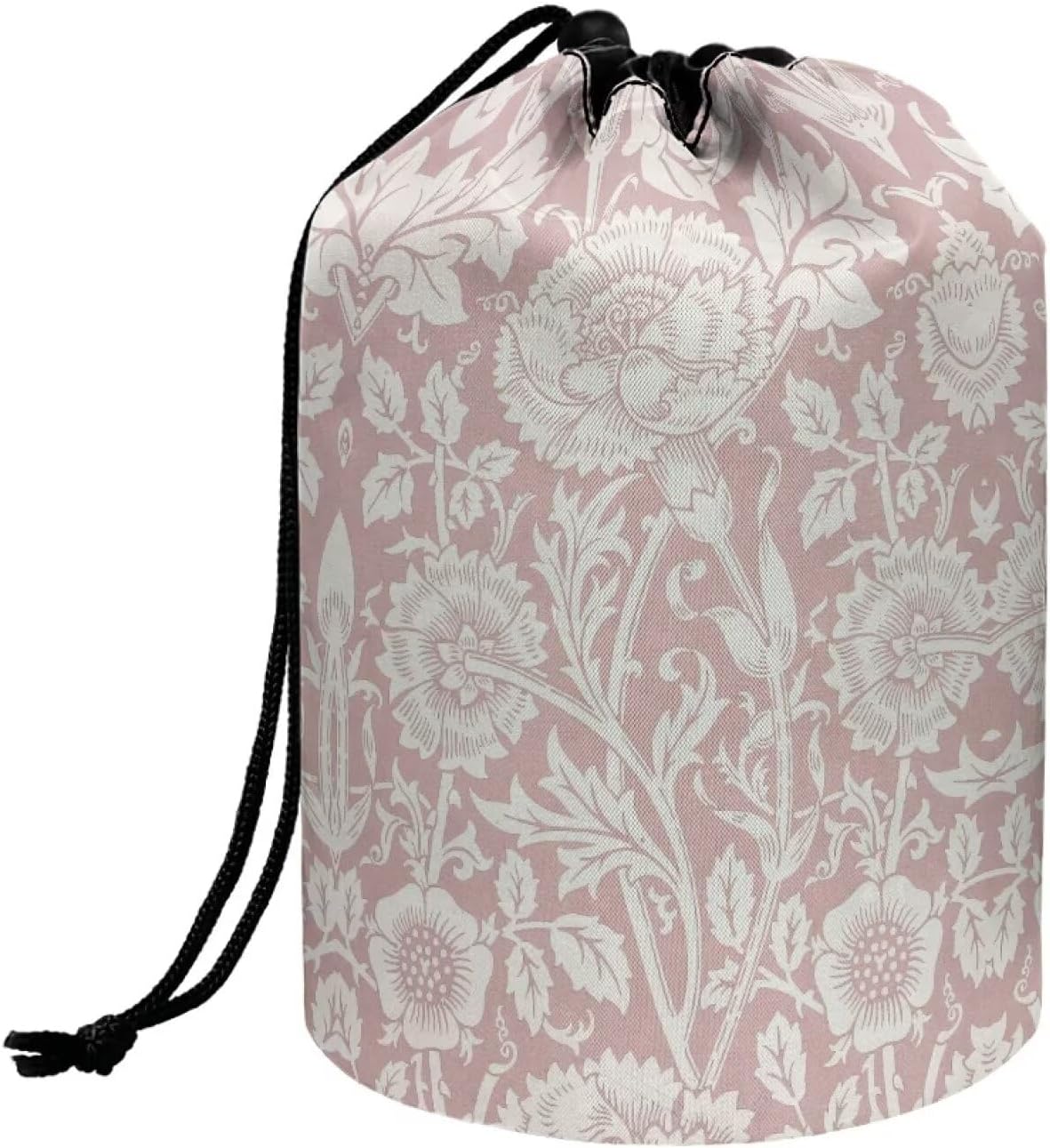 Cosmetic Bag for Traveling Makeup Bag Women Drawstring Pouch Large, Stylish and Functional for Travel Pink 6.3″x6.3″x7.48″