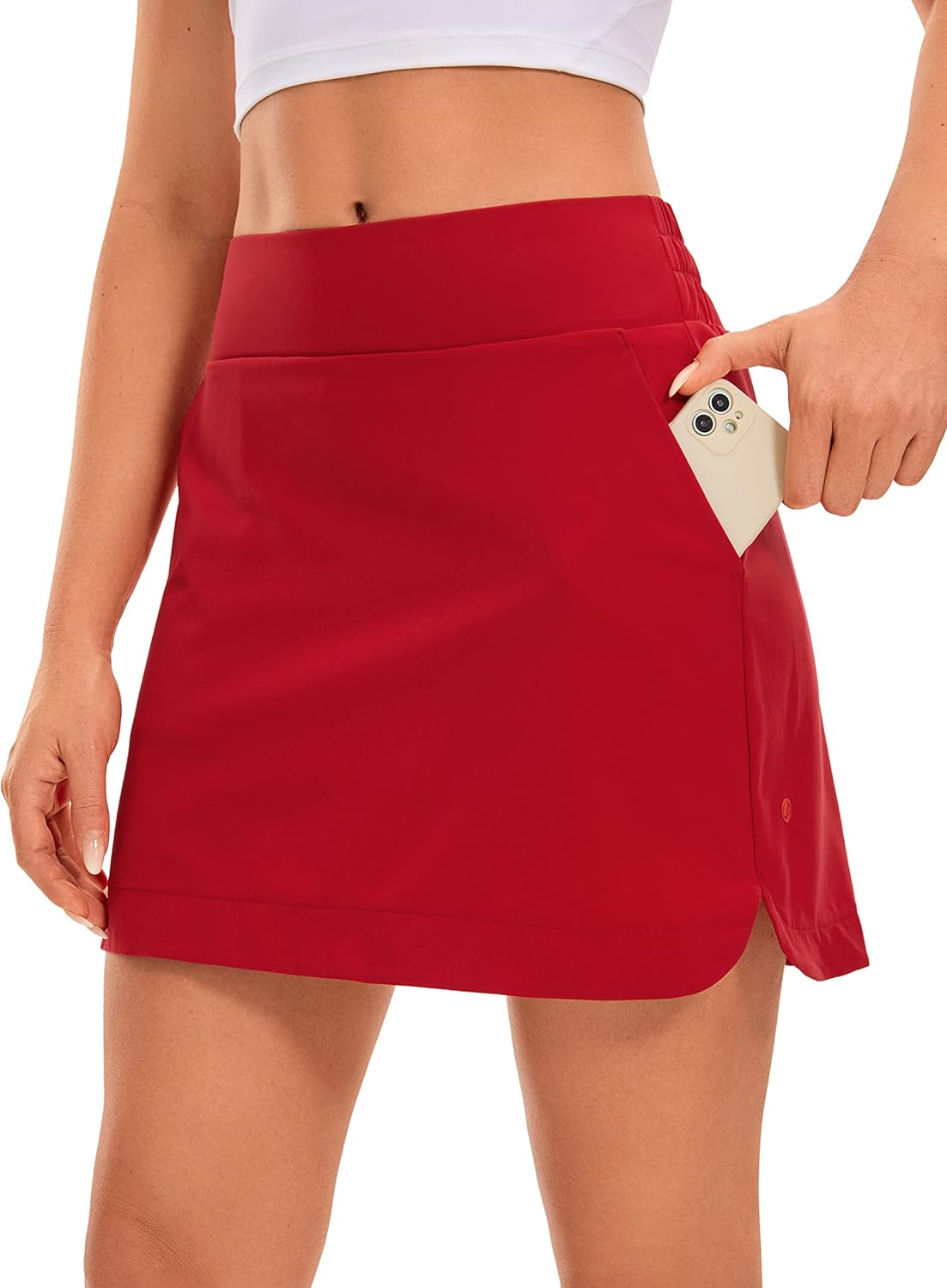 CRZ YOGA Women's Tennis Skirt Quick Dry Golf Skirt High Waist Athletic Workout Running A Line Casual Skorts with 4 Pockets