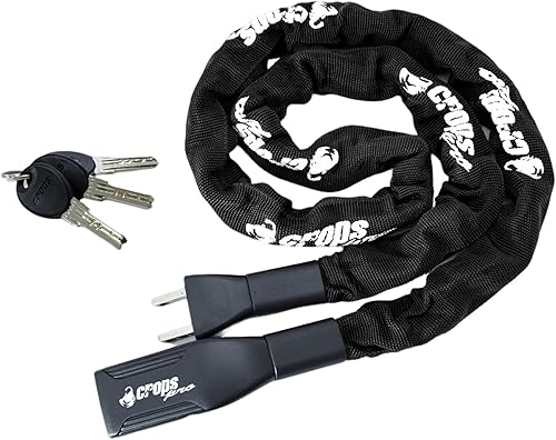 Miniatura 9 de CROPS Candado de cadena para bicicleta K4-66, 3.6 pies, color negro con 3 llaves, cerraduras de bicicleta, cerradura de cadena antirrobo de alta