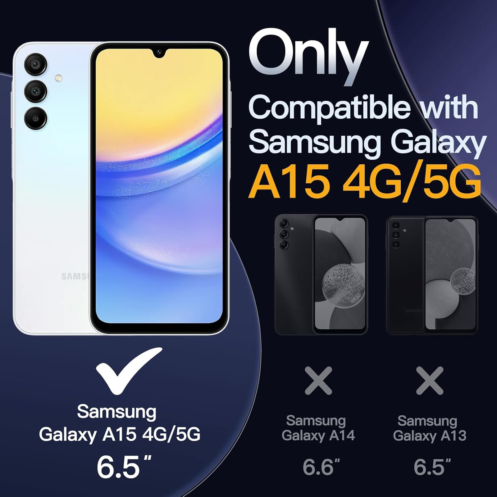 10.000 mAh Schutzhülle für Samsung Galaxy A15 (6,7 Zoll) Schutzhülle mit Akku, kabellos, intelligent, tragbar, Powercover, externer Akku, wiederaufladbares Ladegerät