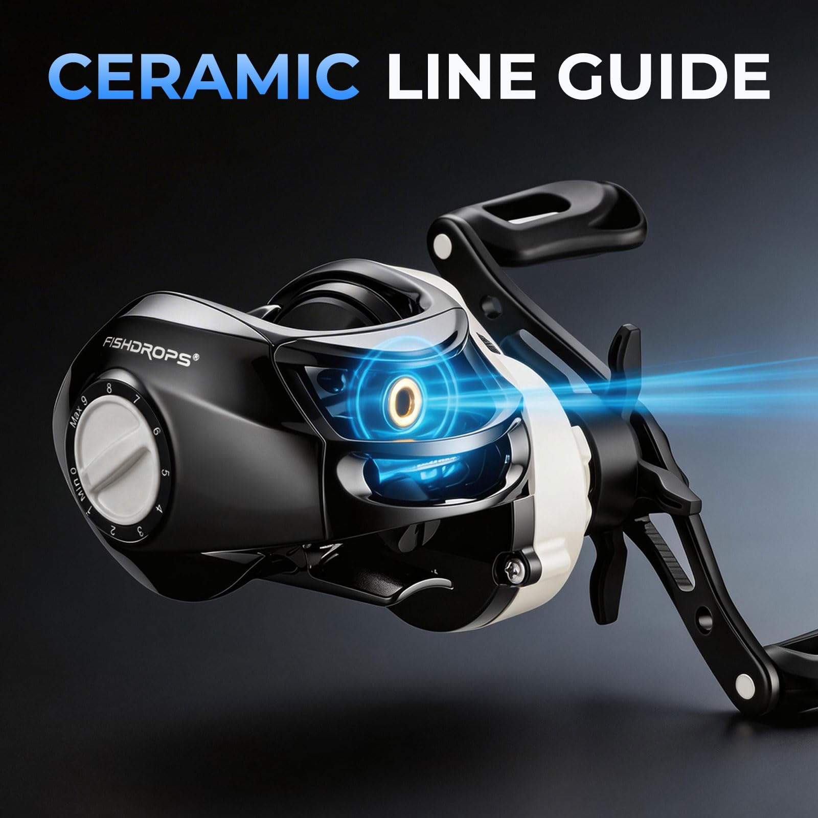 Fishdrops Baitcasting Reels Light Weight & Smooth, 12.12 LB Max Drag, Classic Gear Ratio 6.3:1 Low Profile Baitcaster, 6+ 1 Ball Bearings Anti-Corrosion Baitcasting Fishing Reel