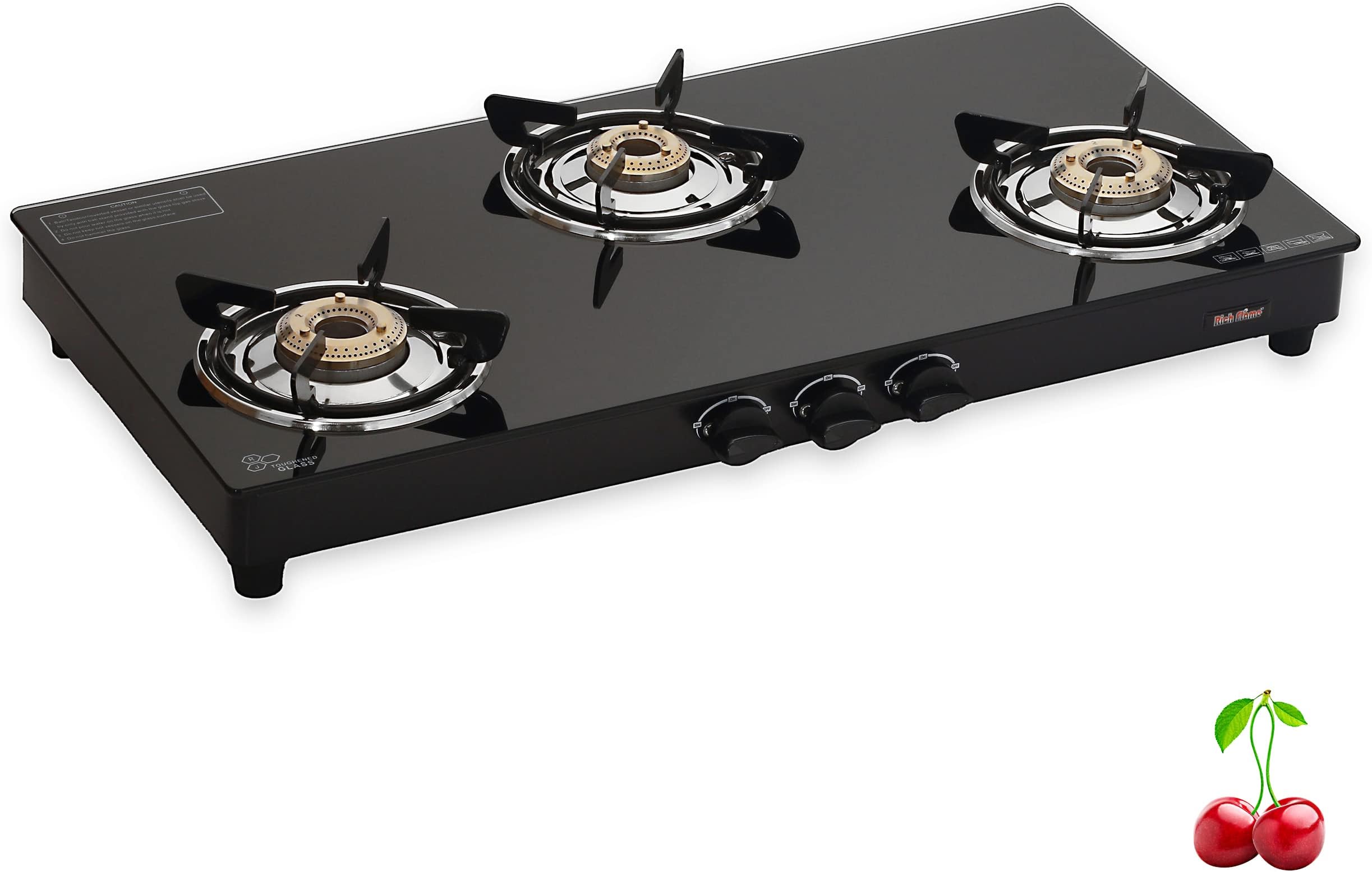 RICH FLAME Gas Stove 3 Burners 2 Years Warranty, ISI Certified 3