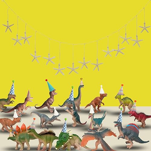 Miniatura 7 de Juguetes de dinosaurios, 16 figuras de dinosaurios, suministros de recuerdos de fiesta de dinosaurios, taza de cumpleaños a granel, bolsa de