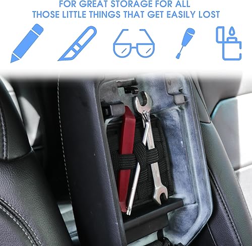 Miniatura 2 de Organizador de consola central MOLLE Panel para Jeep JL, organizador de velcro, reposabrazos de correas tácticas, bolsa de almacenamiento para Jeep