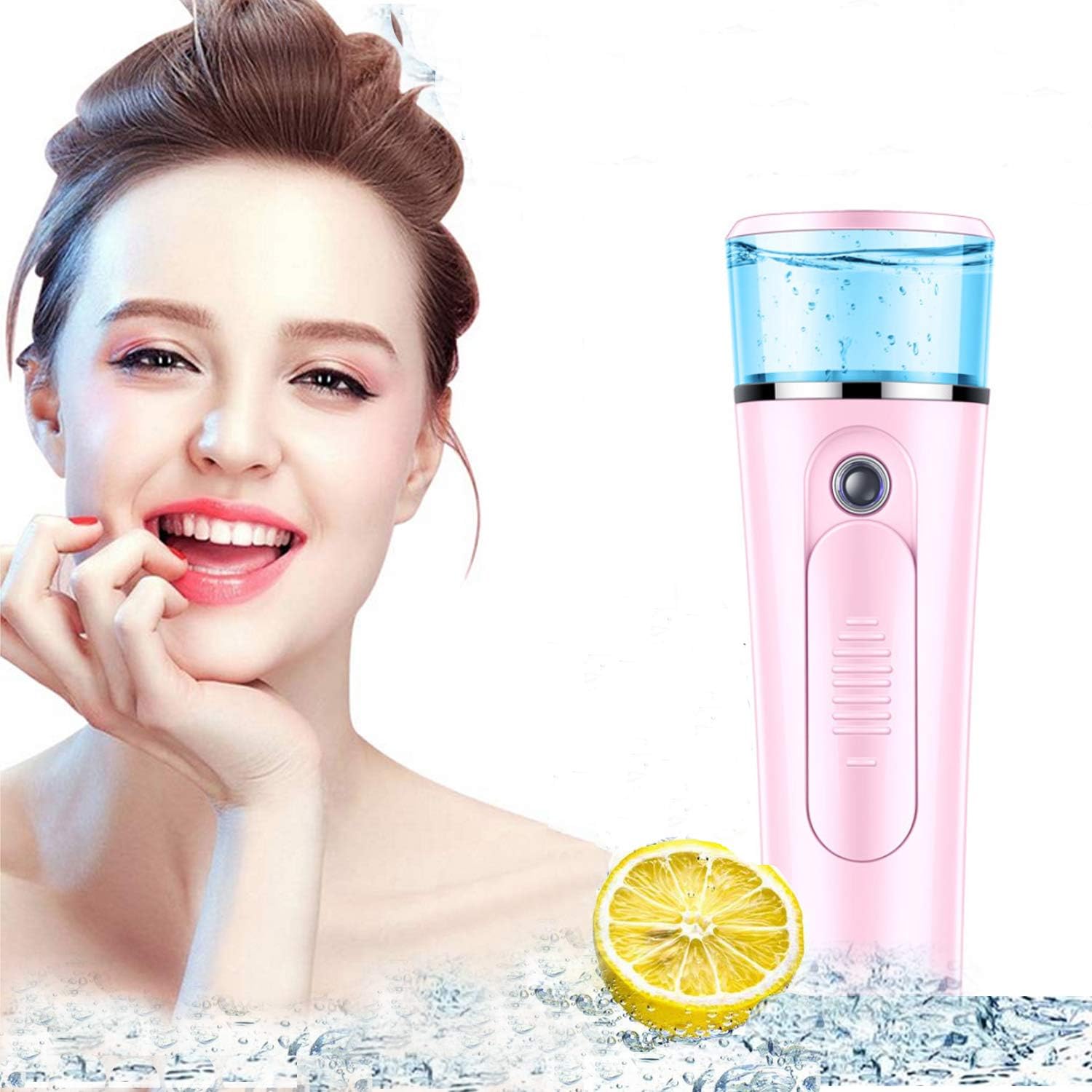 Nano Ion Moisturizing Clean Face Sprayer Facial Humidifier Moisturizing System Home Spa Facial Beauty Nano Facial Skin Spray Humidifier (PINK)