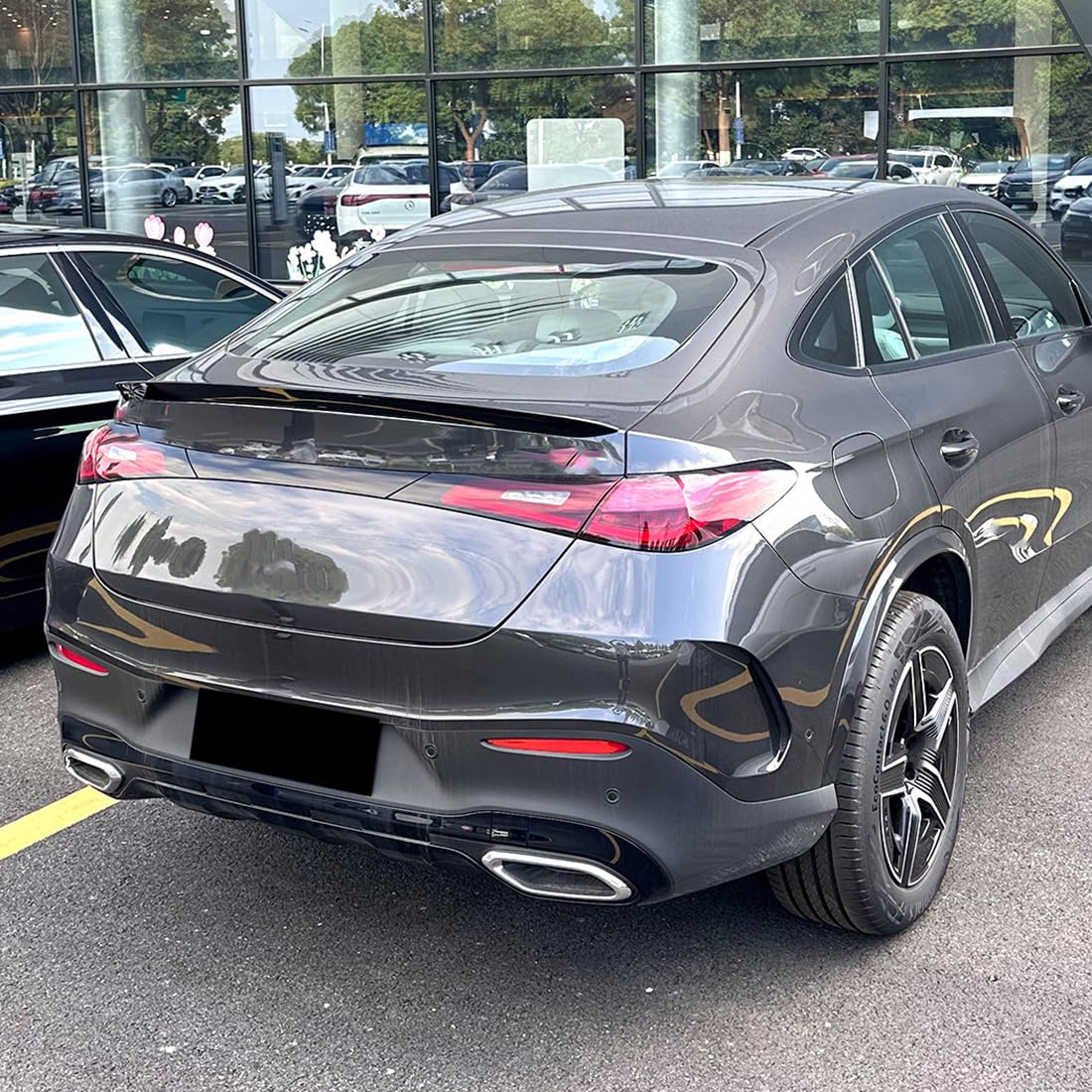 para Mercedes Benz GLC Coupe C254 2023+ Alerón Trasero de Maletero y Techo de ABS, Gloss Black