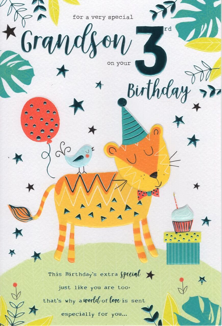 For A Special Grandson on your 3rd Birthday Card - 7816 CG
