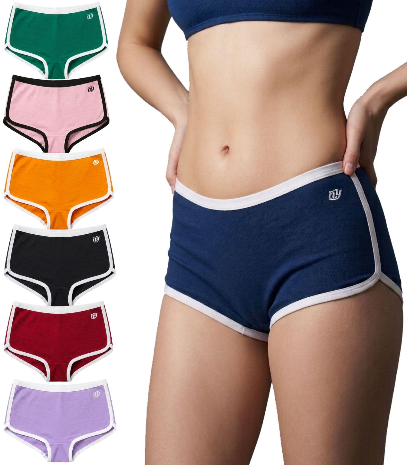 NICSY Women’s Cotton Boyshorts Underwear | Stretch Mid-Rise Panty Shorts | Soft Breathable Ladies Boxer Briefs | Comfortable Innerwear
