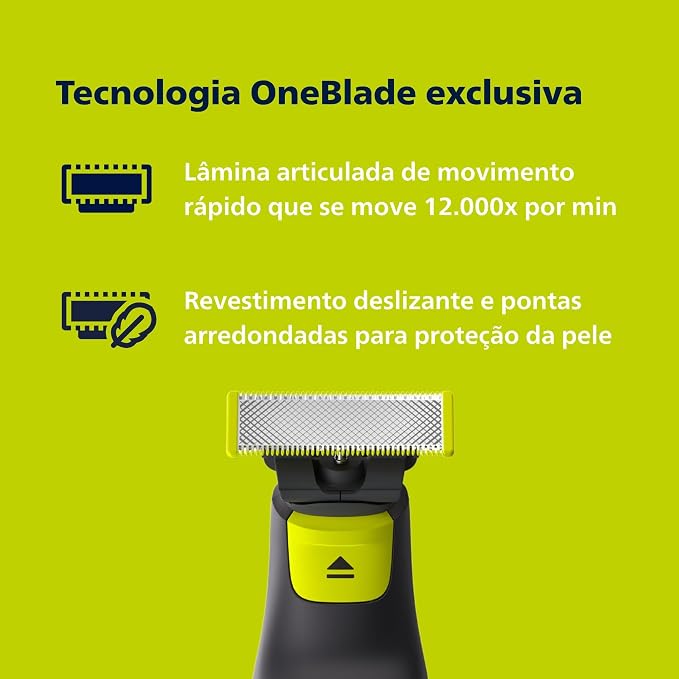 Homem usando o OneBlade em uma área sensível do rosto