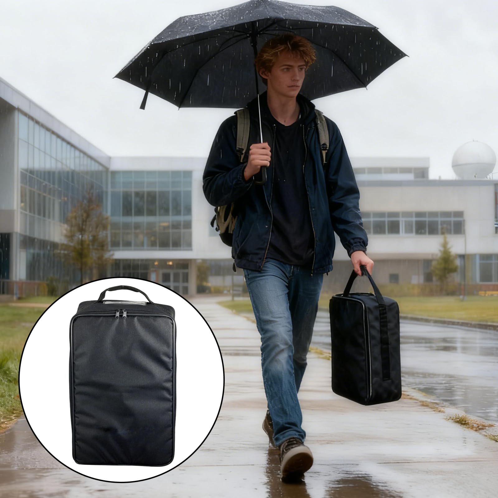 Mikroskop-Tragetasche mit Vordertaschen, 7.8" L x 6.6" W x 14" H, universell, faltbar, wasserdicht und leicht