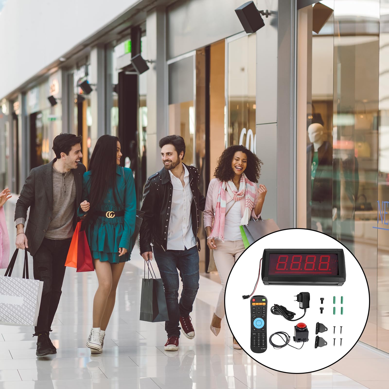 10S Temporizador de Juego LED, Temporizador de Cuenta Regresiva con Control Remoto, Área Visible de 20m CA 100-240V para Tienda, Supermercado, Centro Comercial