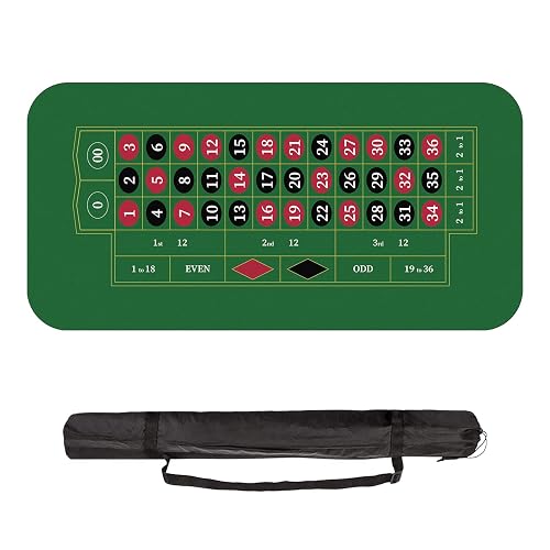Alfombrilla de Ruleta póquer de 180 x 90 cm, 10 jugadores Texas Hold'em Poker de goma para mesas