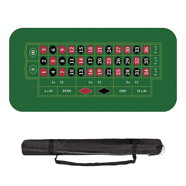 Alfombrilla de Ruleta póquer de 180 x 90 cm, 10 jugadores Texas Hold'em Poker de goma para mesas