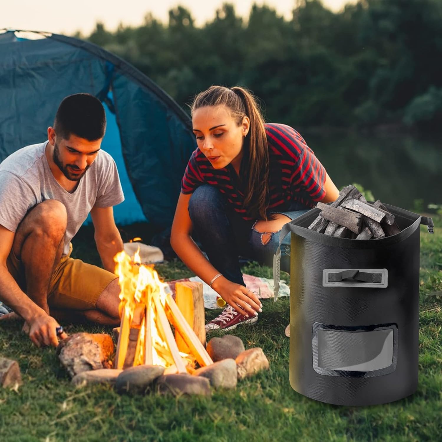 Buy 20 LBs Fuel Pellet Storage Bag, Smoker Pellet Dispenser, Heavy Duty