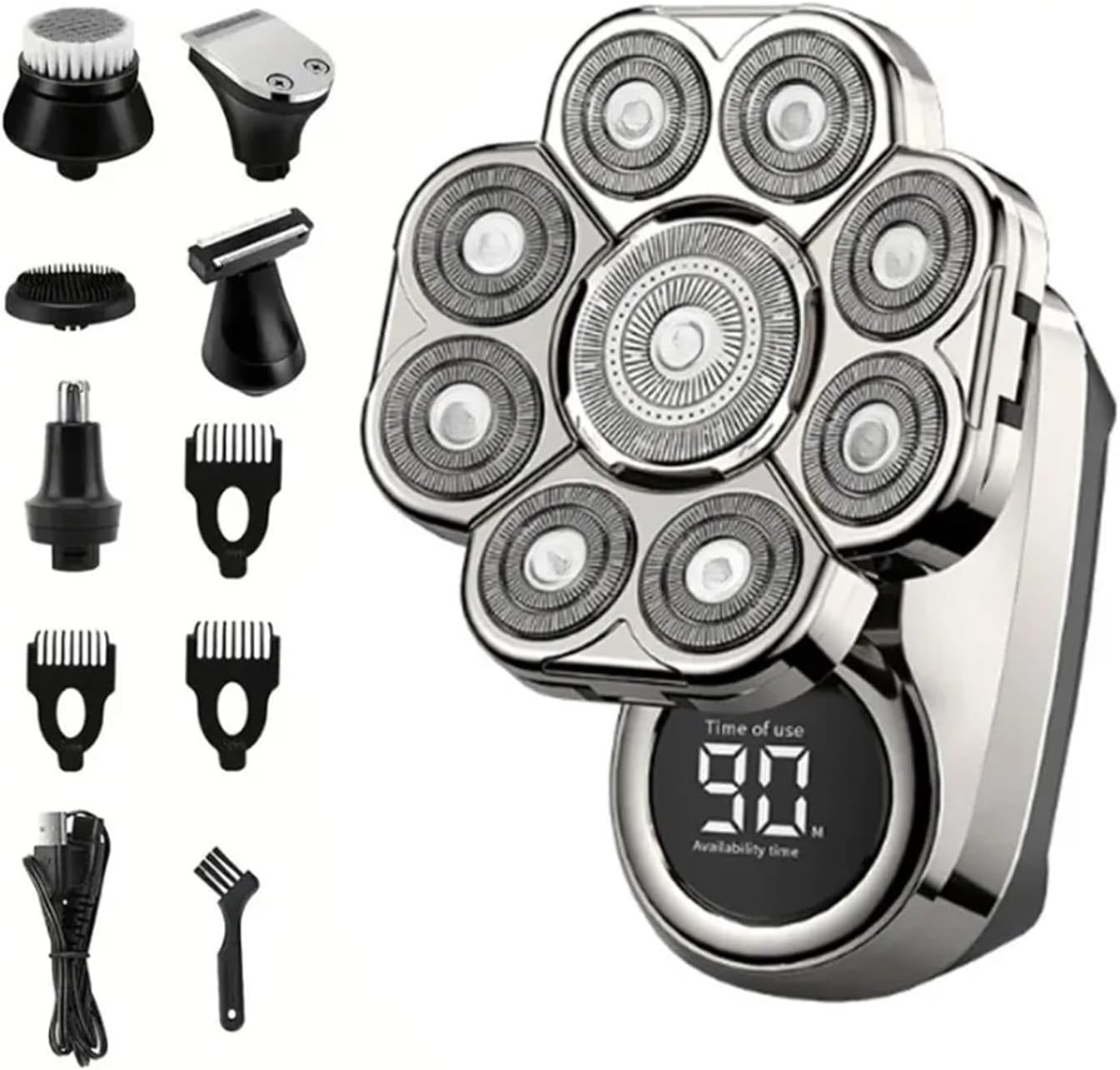 9 Blades Multi Grooming Kit with Digital Display, Electric Shaver & Hair Trimmer, Beard Electric Razor, Wet Dry Men Facial Shaving Machine