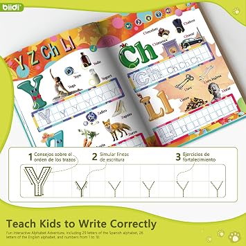 English Spanish Bilingual Interactive Sound Book Educational Toys Kids 2-6 | Libros en Espanol para Ninos 1000+ Sounds 17 Topics ABC 123 Facts Preschool Talking Audio Book Birthday Xmas Gift Boy Girl 2+