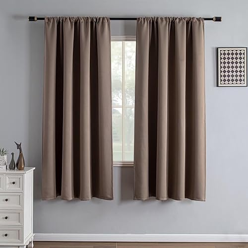 Miniatura 10 de Cortinas opacas de 96" de largo, juego de 2 paneles, cortinas opacas para dormitorio de 96" de largo, cortinas con bolsillo para barra que ahorran