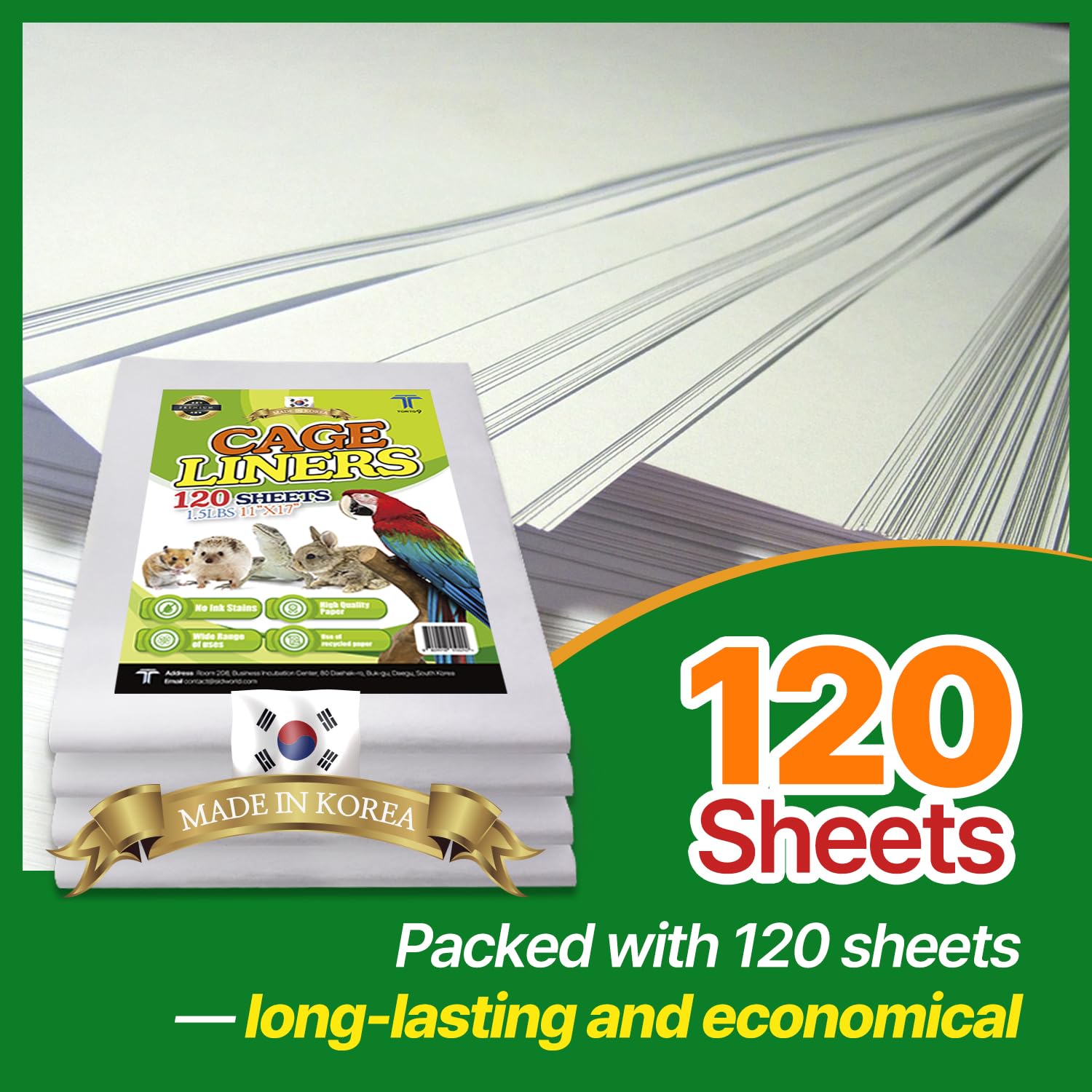 TORTO9 Cage Liner Sheets for Birds – 120 Pack, 11 x 17 in, 1.5 lb | Acid-Free & Non-Toxic Paper | Safe Pet Bedding, Craft Supply, Packing & Shipping Use - image 7