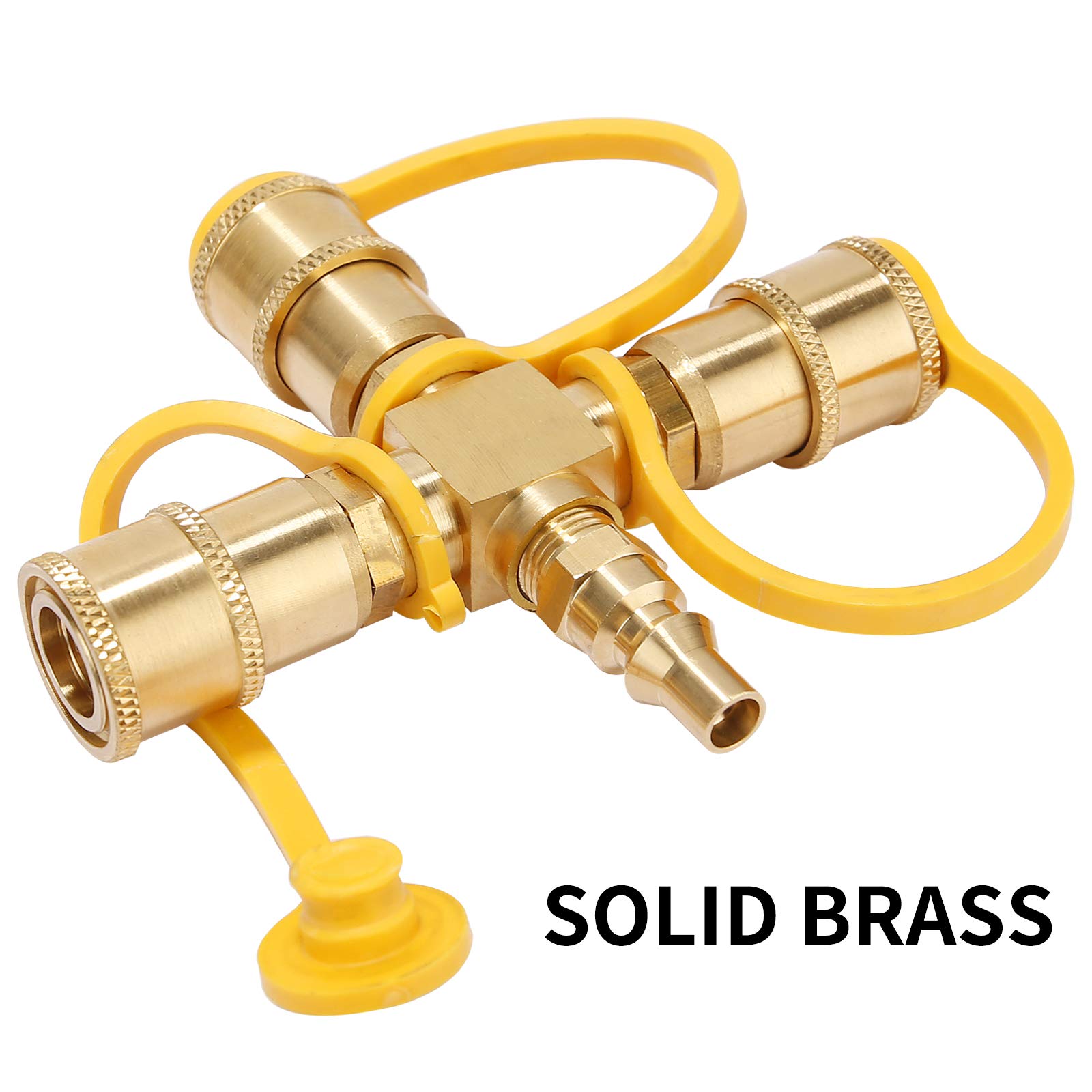 Adaptador Divisor En Y De Propano RV 1/4 Pulgadas, 3 Vías, Conector Rápido Manguera Para Parrilla