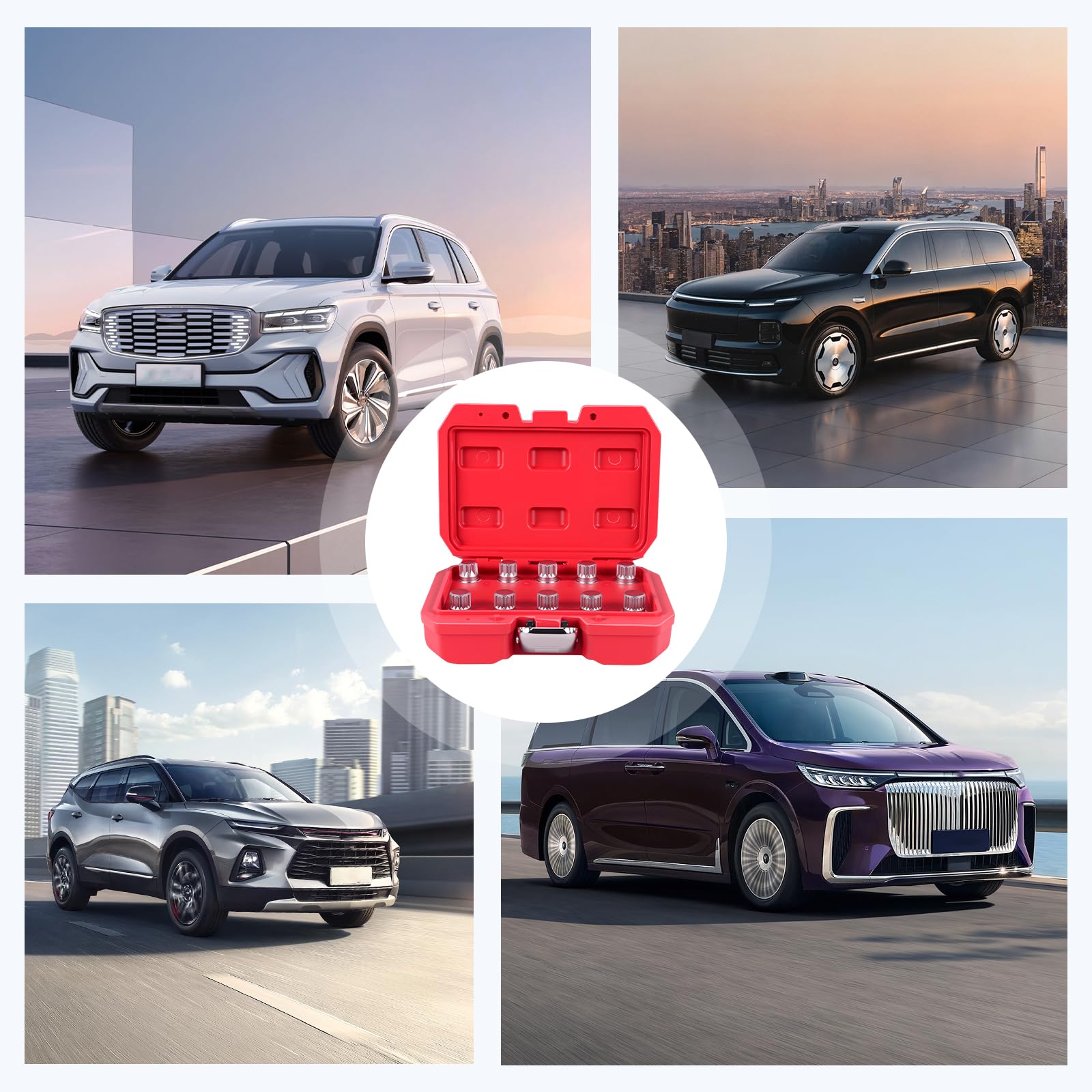 10tlg Felgenschloss Sortiment für VW, für Volkswagen, für Polo, für Beetle, für Golf, für Jetta, für Scoop, für Passat, für Sharan, für Touran