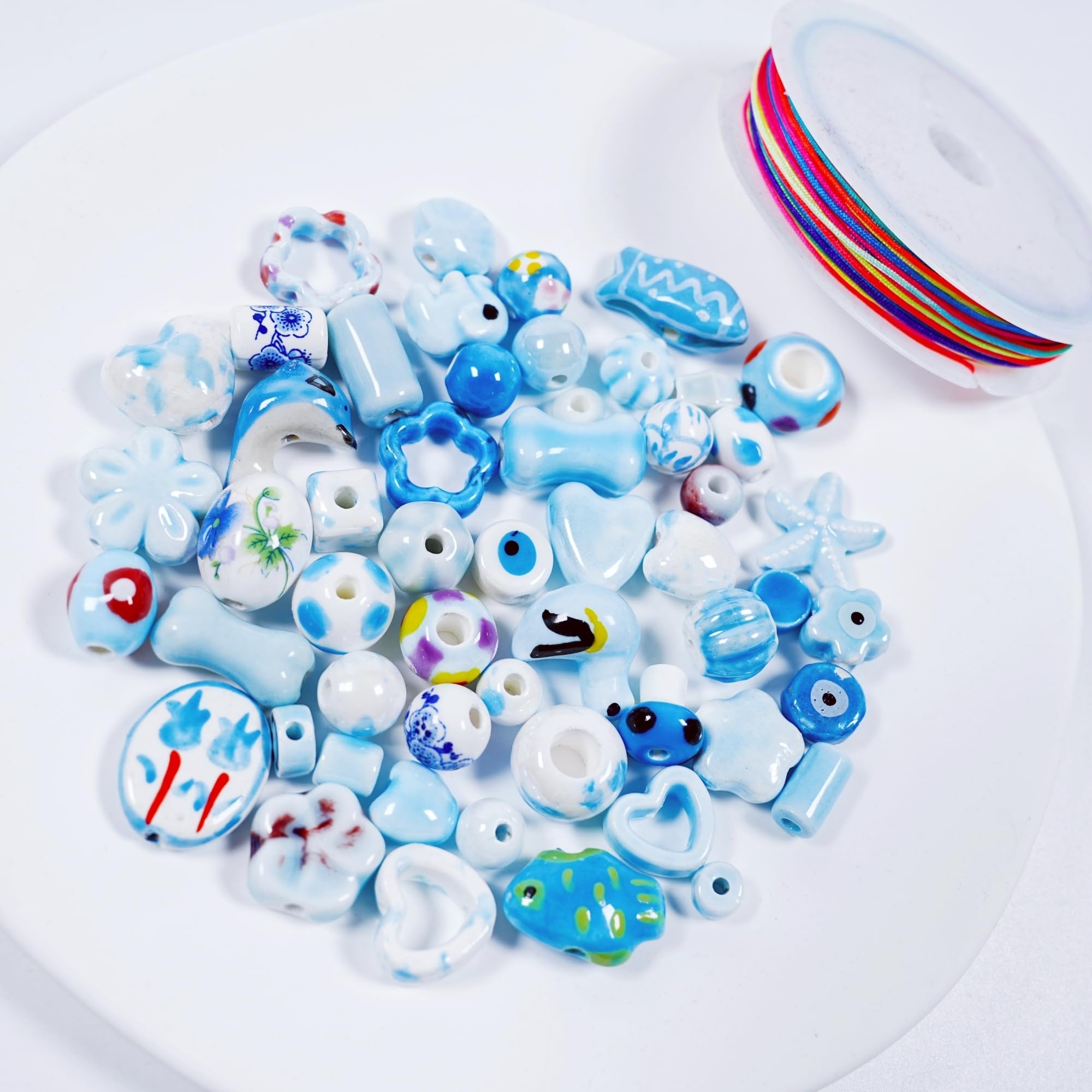 Perles en porcelaine en boîte cadeau pour fabriquer un bracelet personnalisé unique