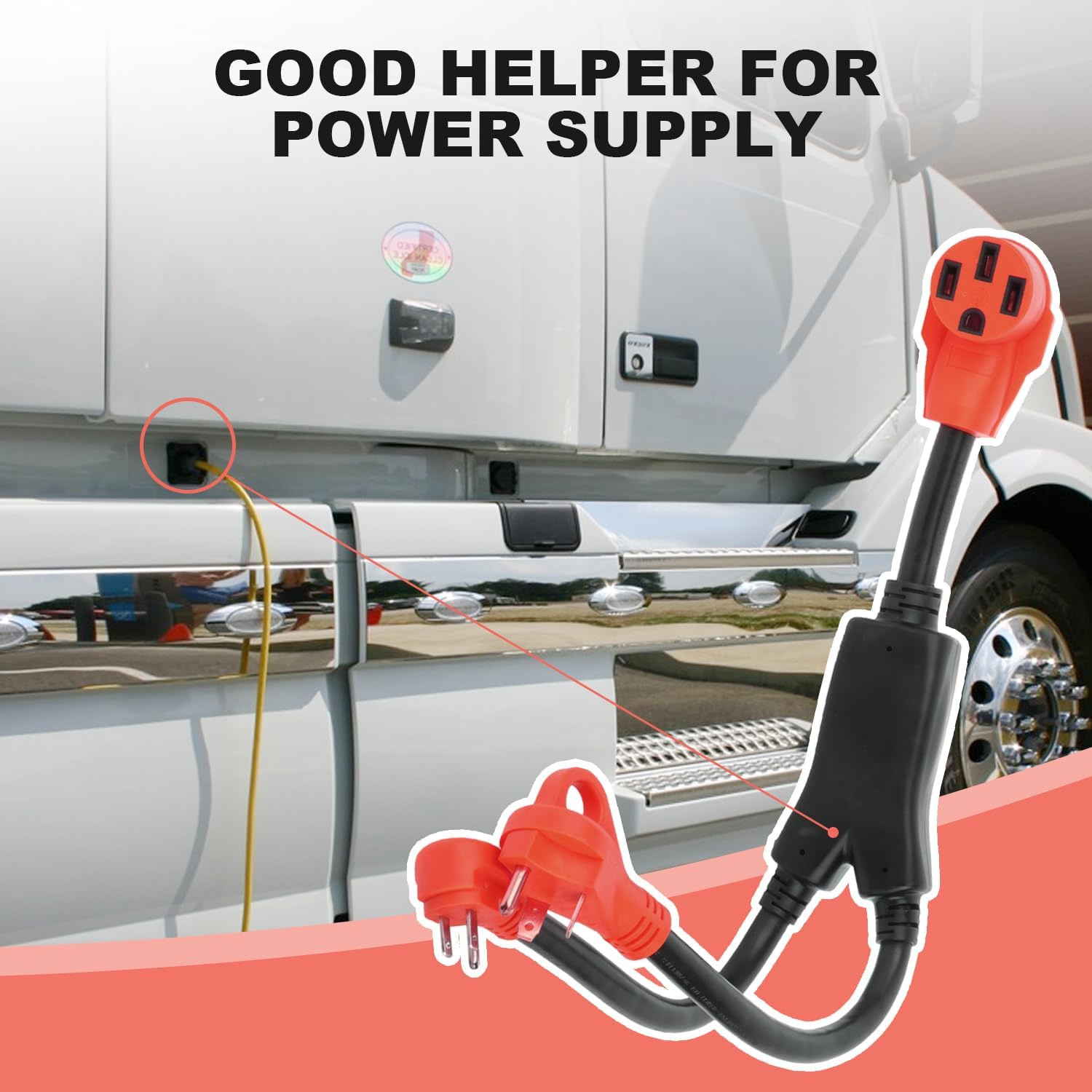 SCITOO 50AMP 2.5Feet/30inch RV Extension Cord,Heavy Duty 3,STW 10AWG/3C gauge wires RV Power Cord for RVs, Generators, Campers, ETL/CETL Listed