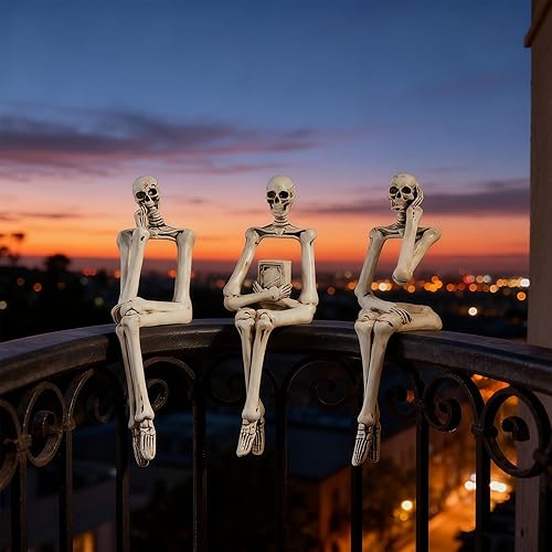 Miniatura 3 de XINXUAN Estatua Decoración para el Hogar - Decoración moderna de estantería y escritorio - Juego de 3 piezas (Retro - Blanco)