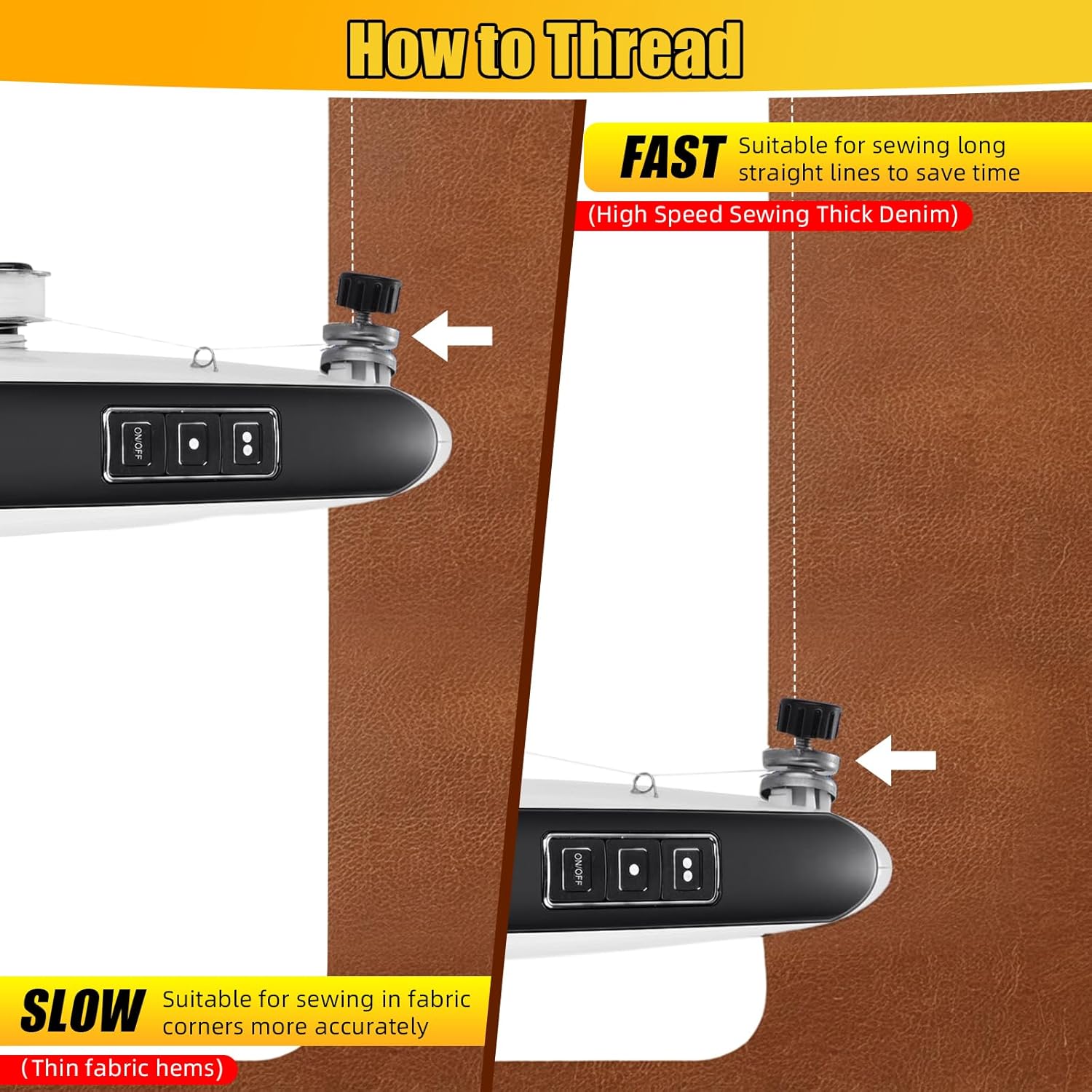 Handheld Sewing Machine: Sewing Machine for Beginners with Two Power Supply Modes,Easy to Use,Quick Stitching,Mini Portable Hand Stitching Machine with Sewing Kits for DIY,Home Travel (White) - Image 5