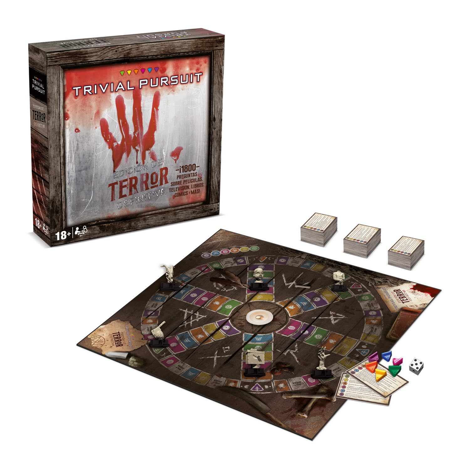 Winning Moves Trivial Pursuit Terror - Juegos De Mesa Adulto, Juego para 2+ Jugadores, Juego De Quiz, Trivia para Los Amantes De La Groza