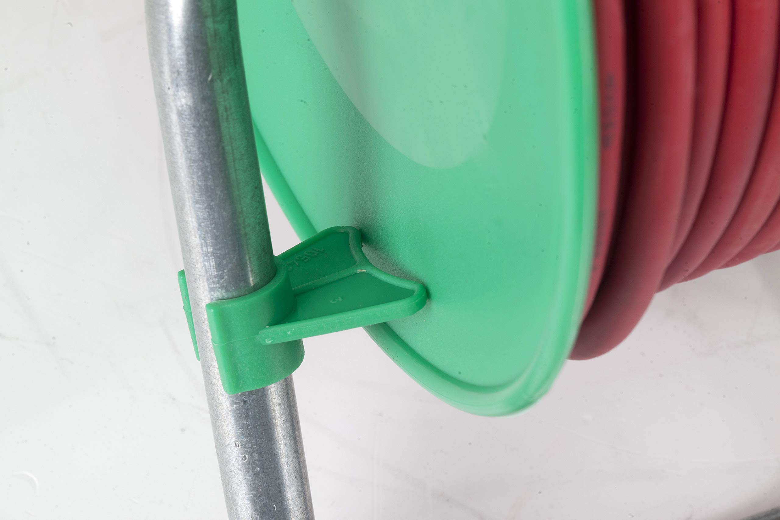 as - Schwabe Garten Gerätekabeltrommel 50 m H05RR-F 3G1,5, Anschlussleitung 1,5 m mit Schutzkontaktstecker, Kupplung mit Sicherheitsdeckel, 230V 16A, rote Signalfarbe, IP44, Made in Germany, 12239