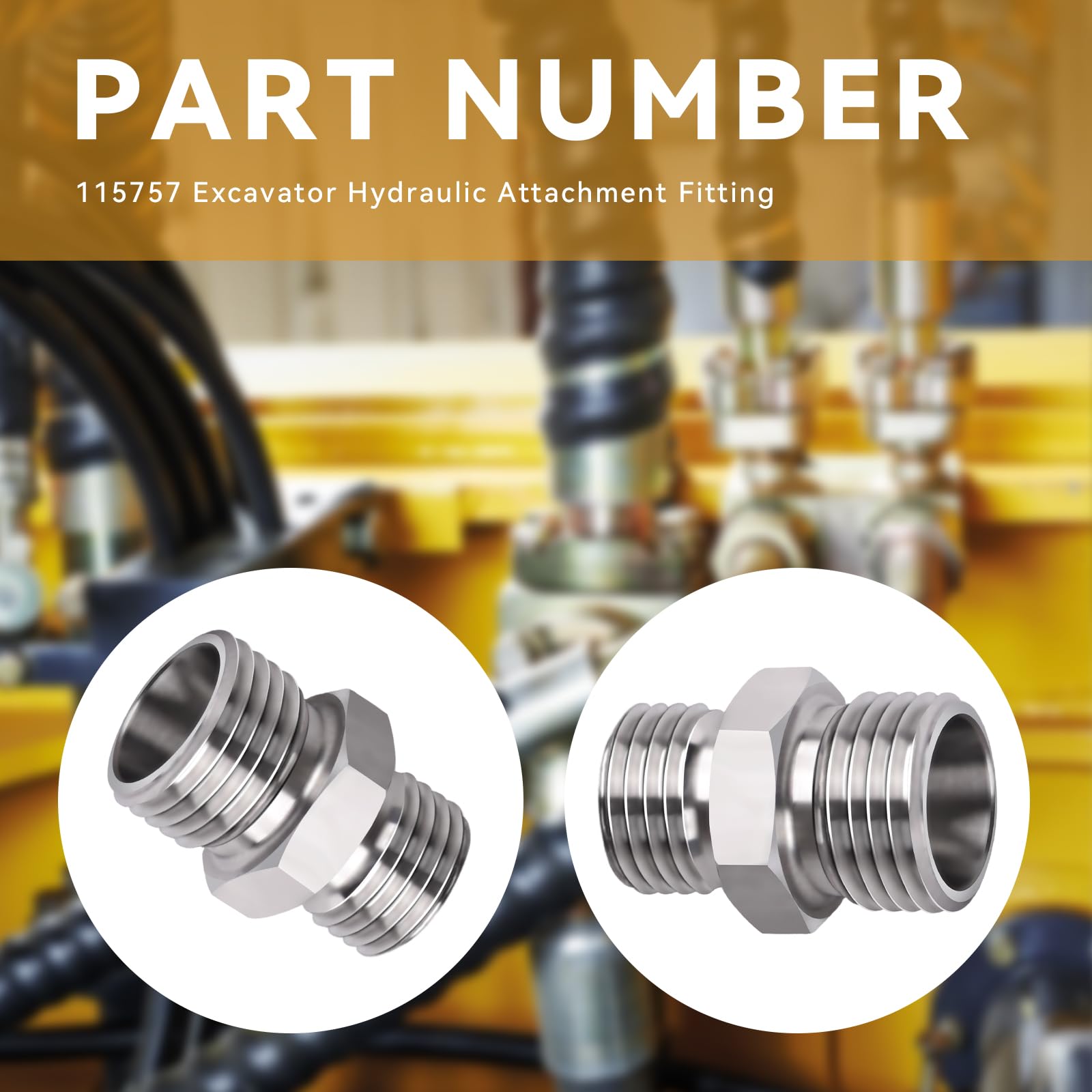Produktbild von 2 M14 Auf M16 Hydraulikadapter Aus Kohlenstoffstahl – Für Minibagger, Daumen, Kippschaufeln & Mehr – Ersatz Für 115757