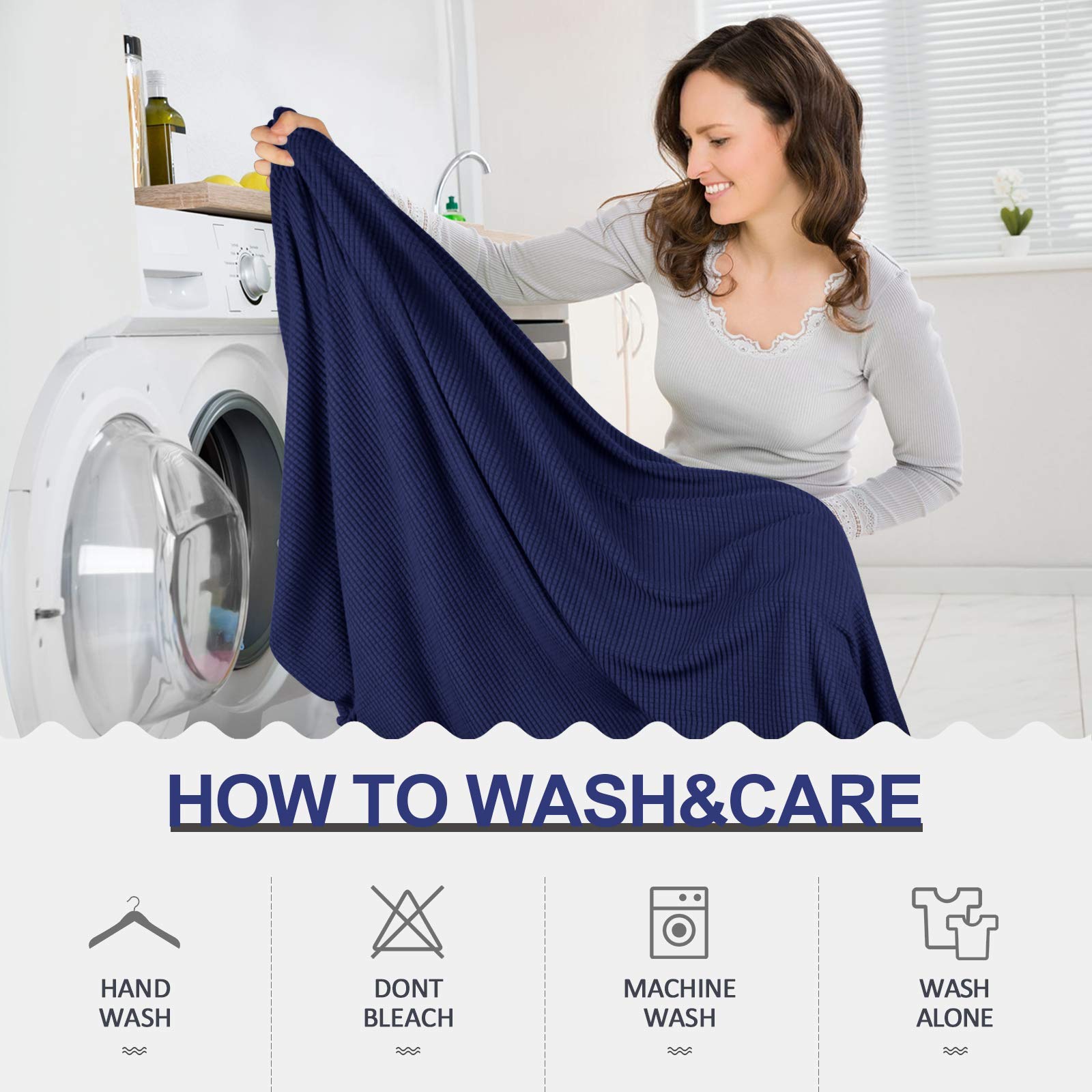 TAOCOCO Copriseduta Divano Elasticizzato Alta qualità Protezione del Cuscino Sedile del Divano Lavabile (1 Posto, Blu scuro)