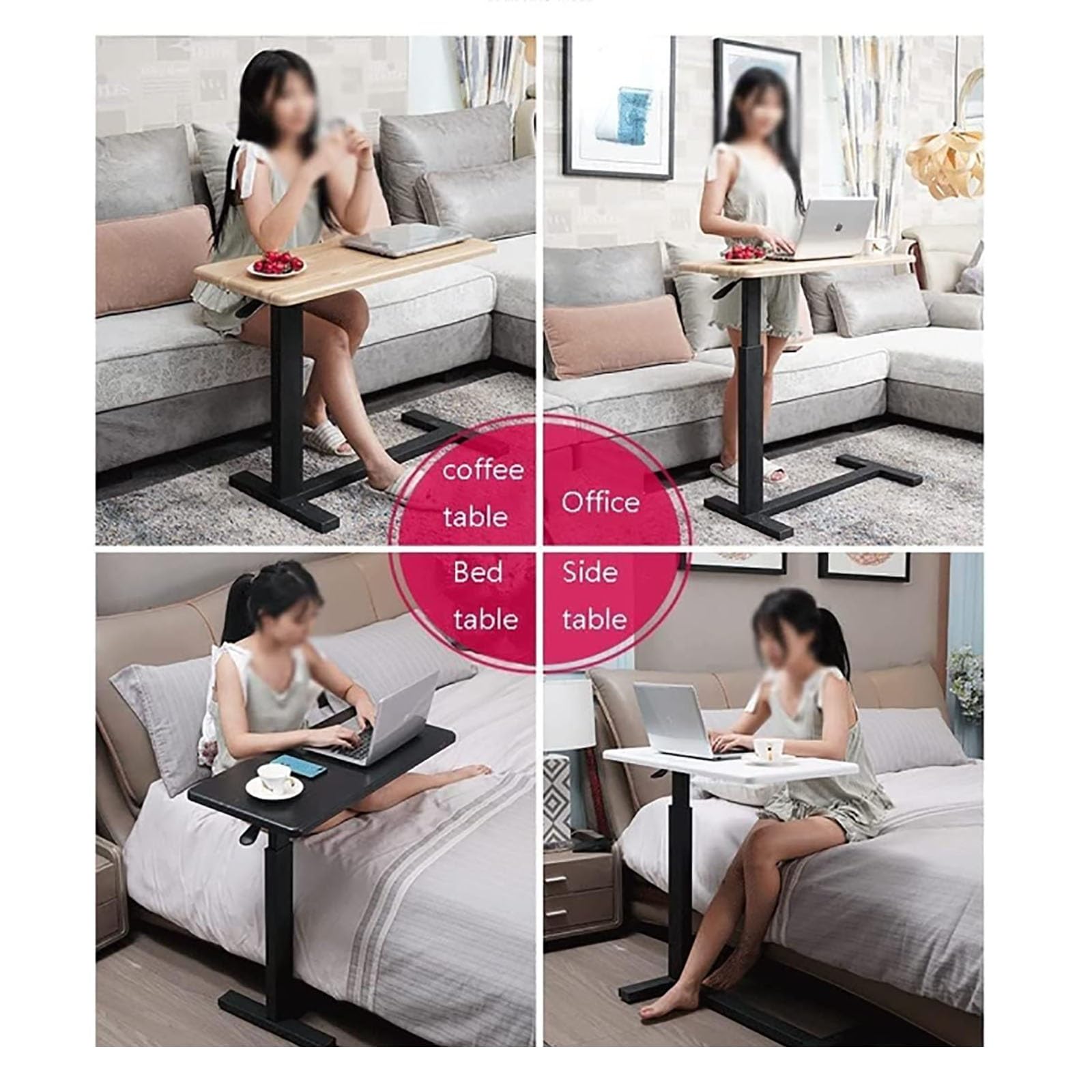 Mesas para Colocar sobre la Cama, con Mesa para computadora portátil de Altura Ajustable, Escritorio Resistente, Multiusos para Uso doméstico y hospitalario Mesa con Bandeja hospitalaria
