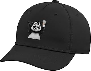 Coffee Panda Funny Caffeine Lover Men Women Kids Adjustable Baseball Hat