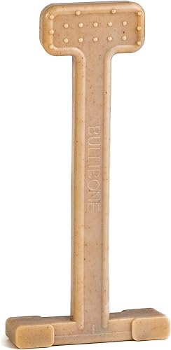 Bullibone Hueso de juguete de nailon para masticar para perros, mejora la higiene dental, parte inferior fácil de agarrar e impregnado de sabor
