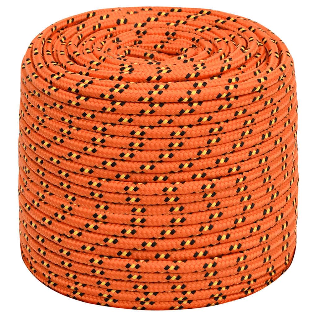 vidaXL Boat Rope Anchor Line Braided Cord UV Resistant Ship Marine Yacht Coil Rope Abrasion Resistant Orange 10 mm 100 m Polypropylene โ image 1