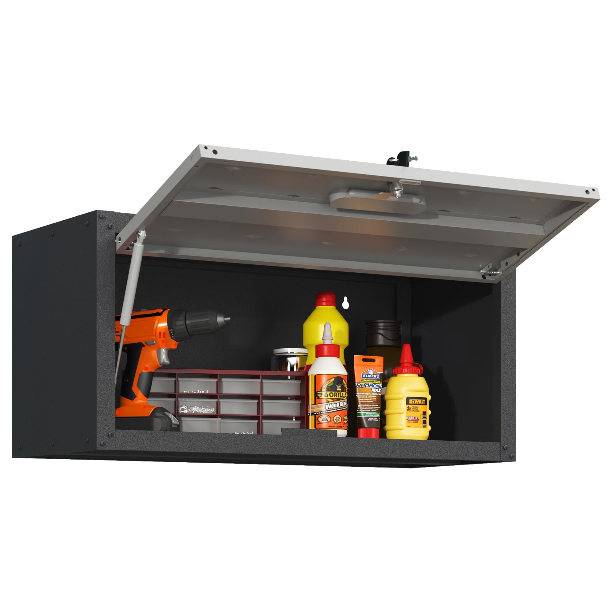Armoire murale métallique polyvalente pour outils verrou 34.5x75x30cm garag