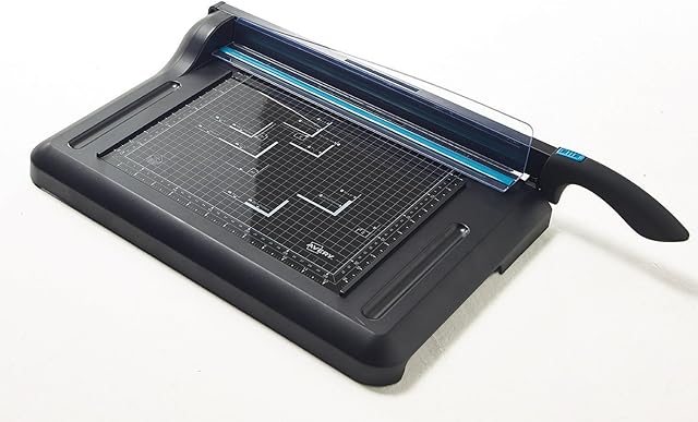 Avery A4 GUA4 Office Guillotine Paper Cutter, Black and Teal