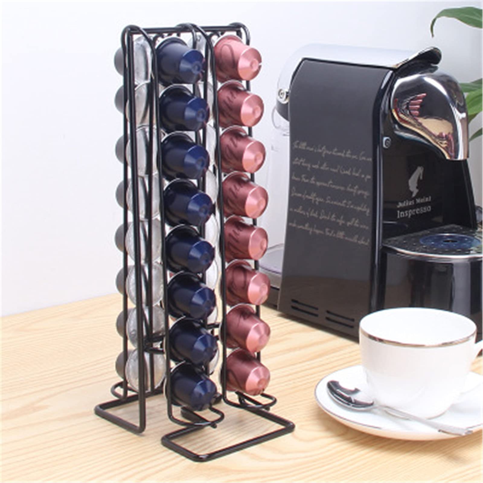 Contenitore per cialde di caffè, supporto per cialde di caffè, supporto per capsule a torre per risparmiare spazio per gli amanti del caffè