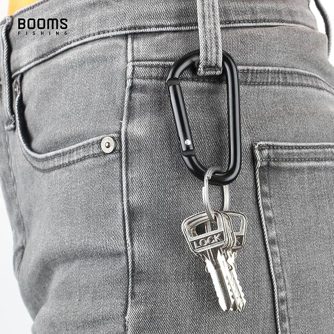Image of Booms Fishing CC2 Carabiner Clip, 2.3 inch Small Carabiner Keychain, Multi-use Aluminium D Ring Caribeener Clips