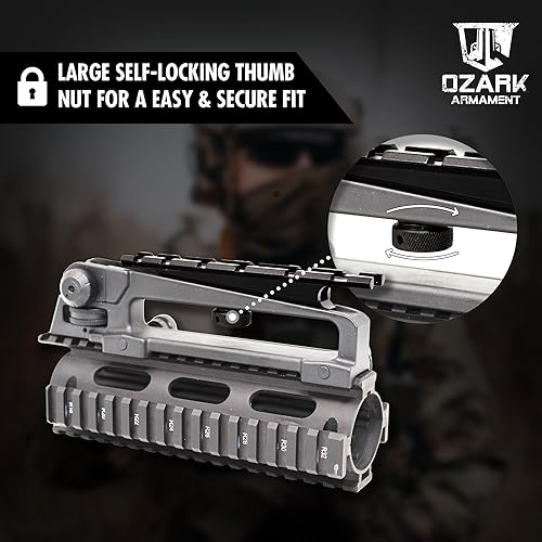 Vista 12 de Soporte de asa de transporte y asa de transporte, montaje en riel Picatinny diseñado para miras de asa de transporte, mango de transporte