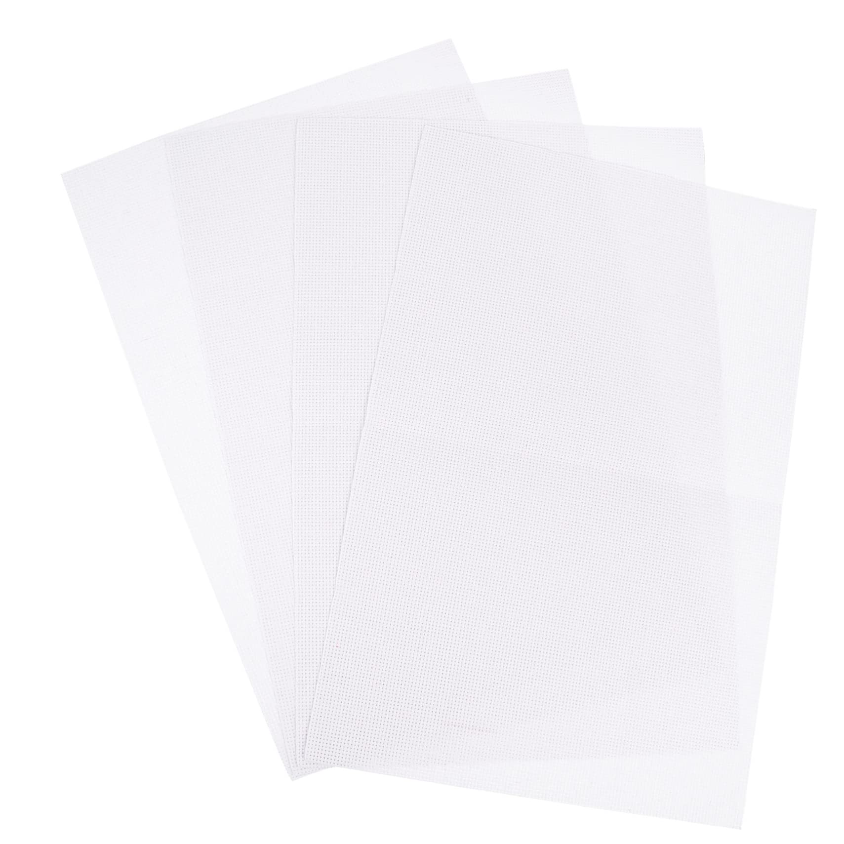 HOMSFOU 4 Pieces Cross Stitch Cloth Fabric for Needlework DIY for Crafting Home Decor and Sewing Projects